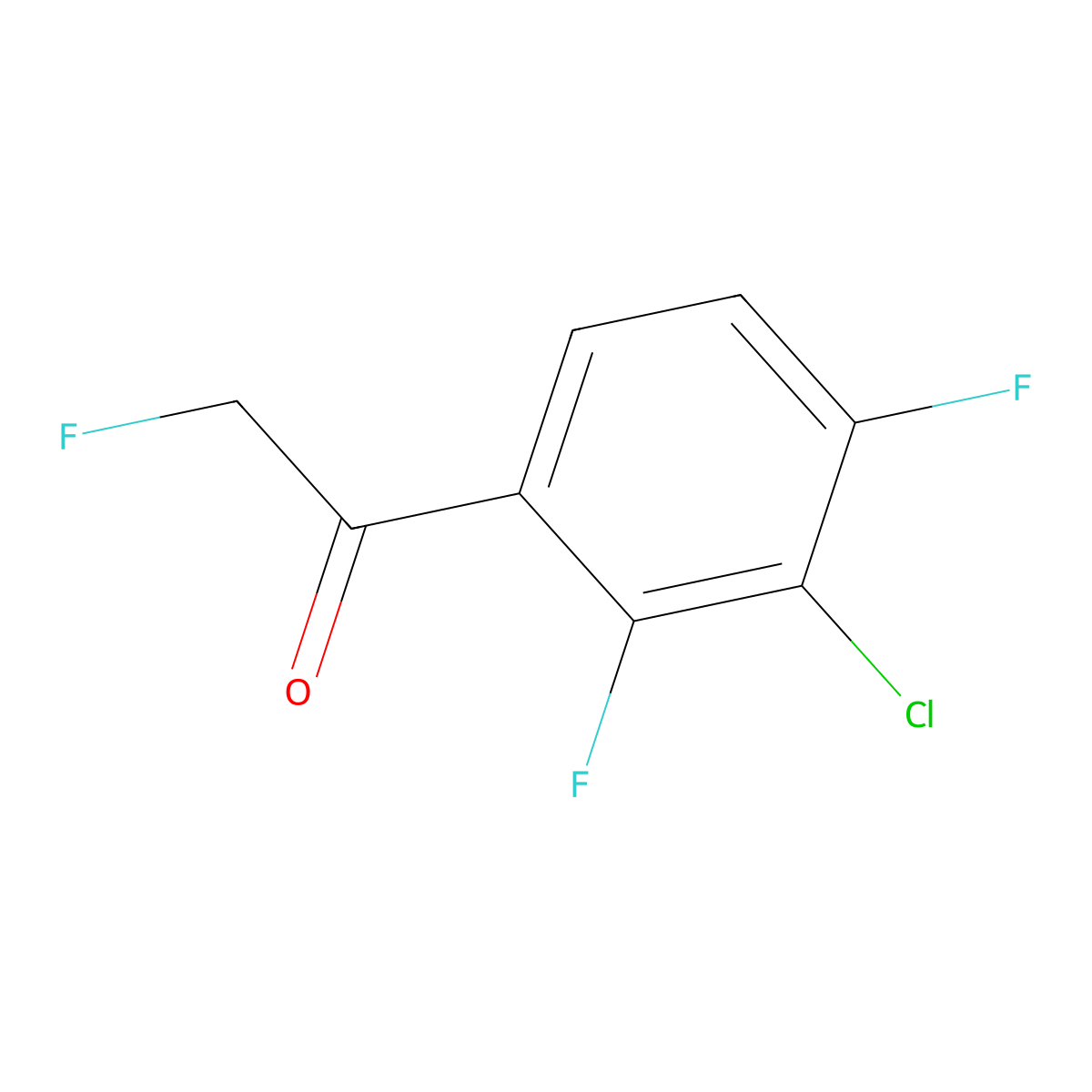 1-(3-Chloro-2,4-difluorophenyl)-2-fluoroethanone molecular structure, CAS 2901106-17-8