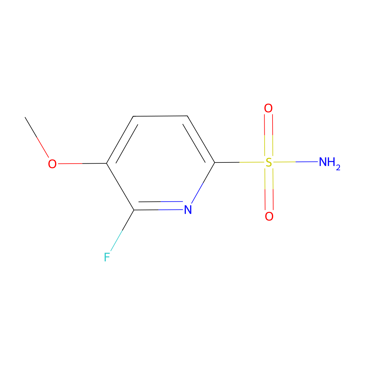 6-Fluoro-5-methoxypyridine-2-sulfonamide molecular structure, CAS 2901106-19-0