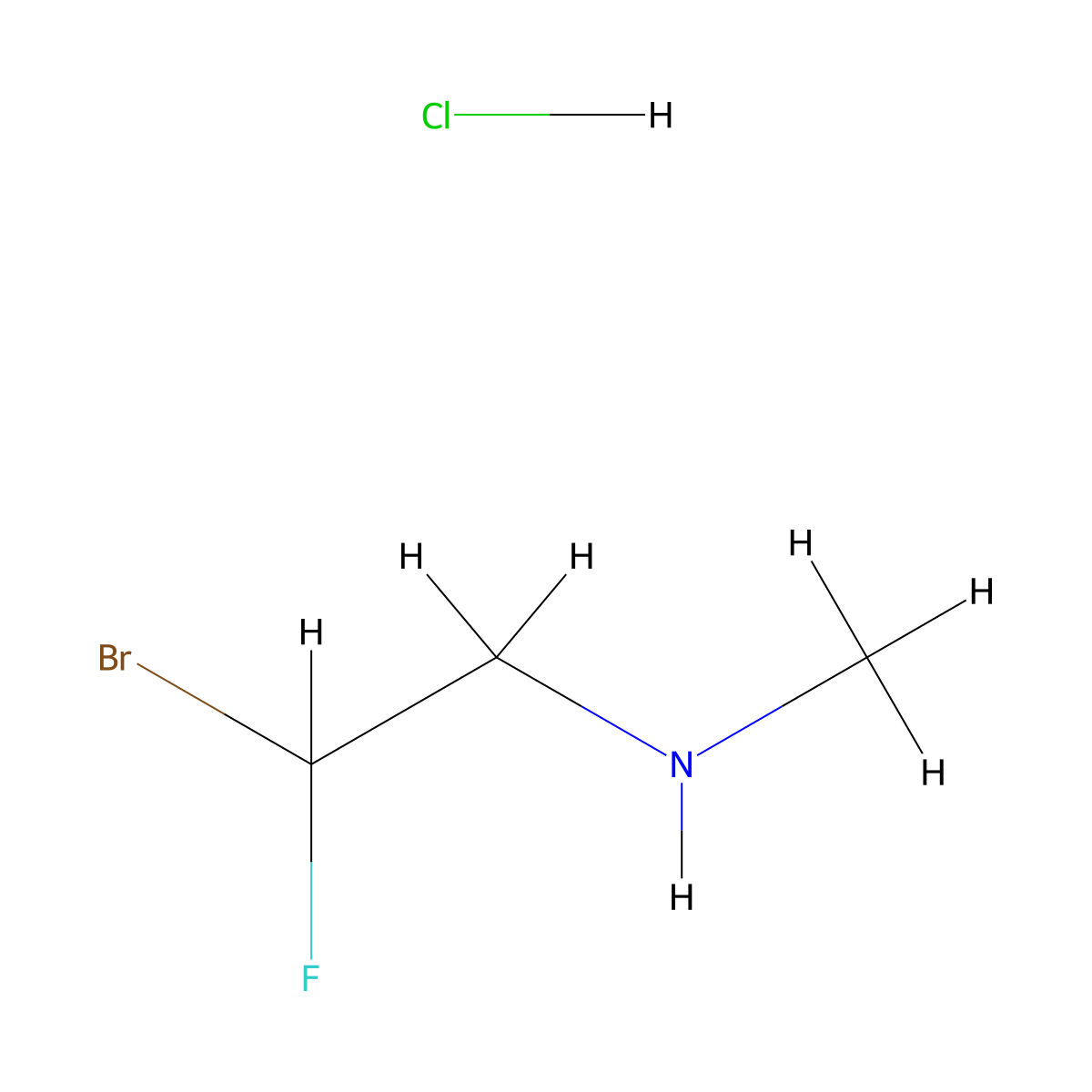 (2-Bromo-2-fluoroethyl)(methyl)amine hydrochloride molecular structure, CAS 2901106-23-6
