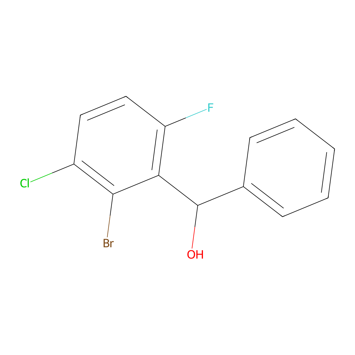 (2-Bromo-3-chloro-6-fluorophenyl)(phenyl)methanol molecular structure, CAS 2901106-30-5