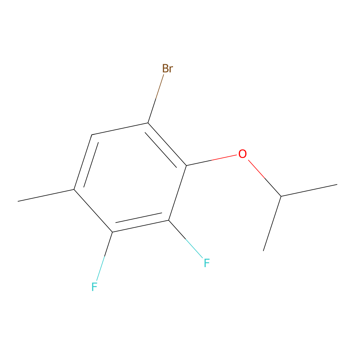 1-Bromo-3,4-difluoro-2-isopropoxy-5-methylbenZene molecular structure, CAS 2901106-36-1