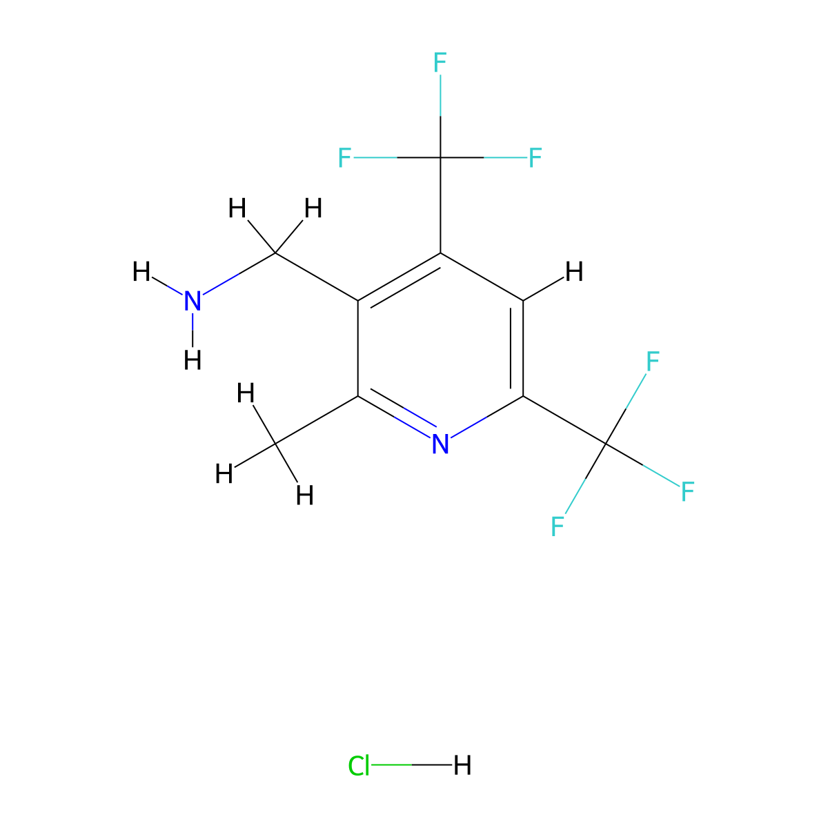 1-[2-Methyl-4,6-bis(trifluoromethyl)pyridin-3-yl]methanamine hydrochloride molecular structure, CAS 2901106-38-3