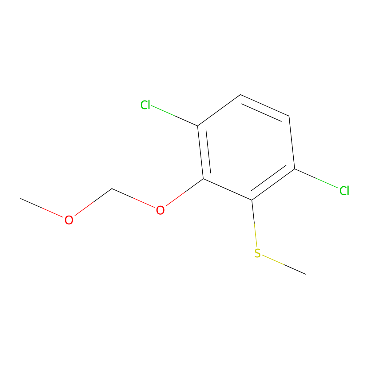 (3,6-Dichloro-2-(methoxymethoxy)phenyl)(methyl)sulfane molecular structure, CAS 2901106-42-9