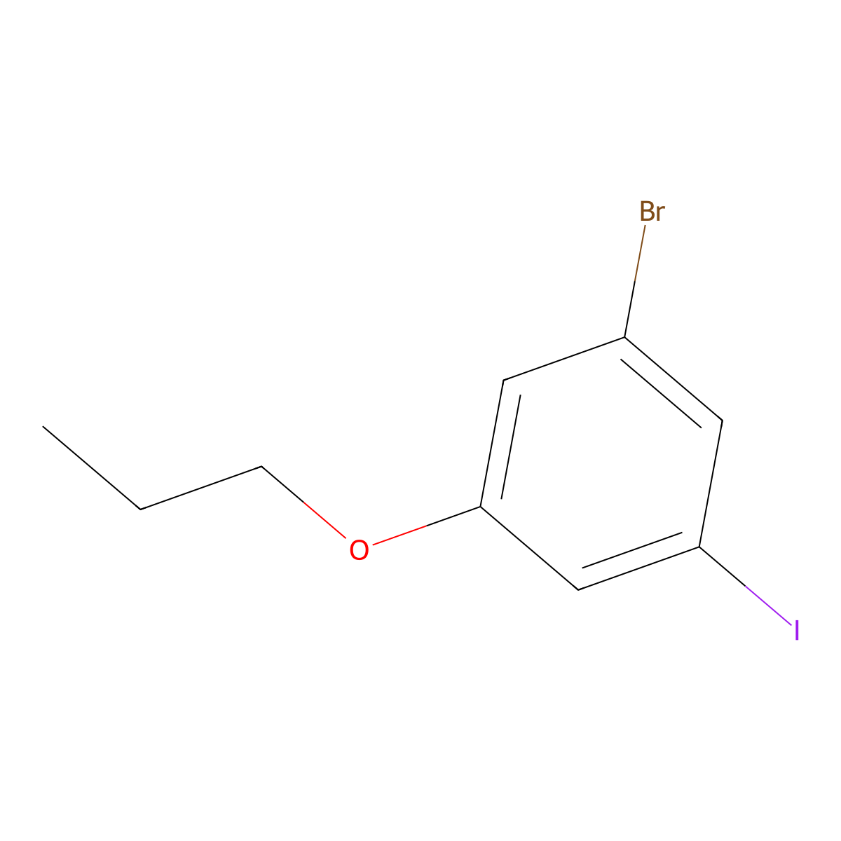 1-Bromo-3-iodo-5-propoxybenzene molecular structure, CAS 2901106-49-6