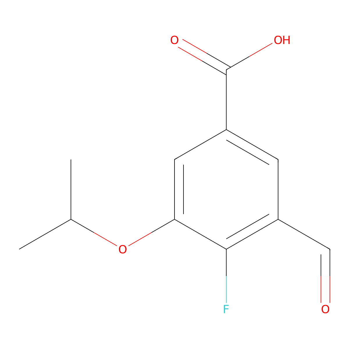 4-Fluoro-3-formyl-5-isopropoxybenZoic acid molecular structure, CAS 2901106-52-1