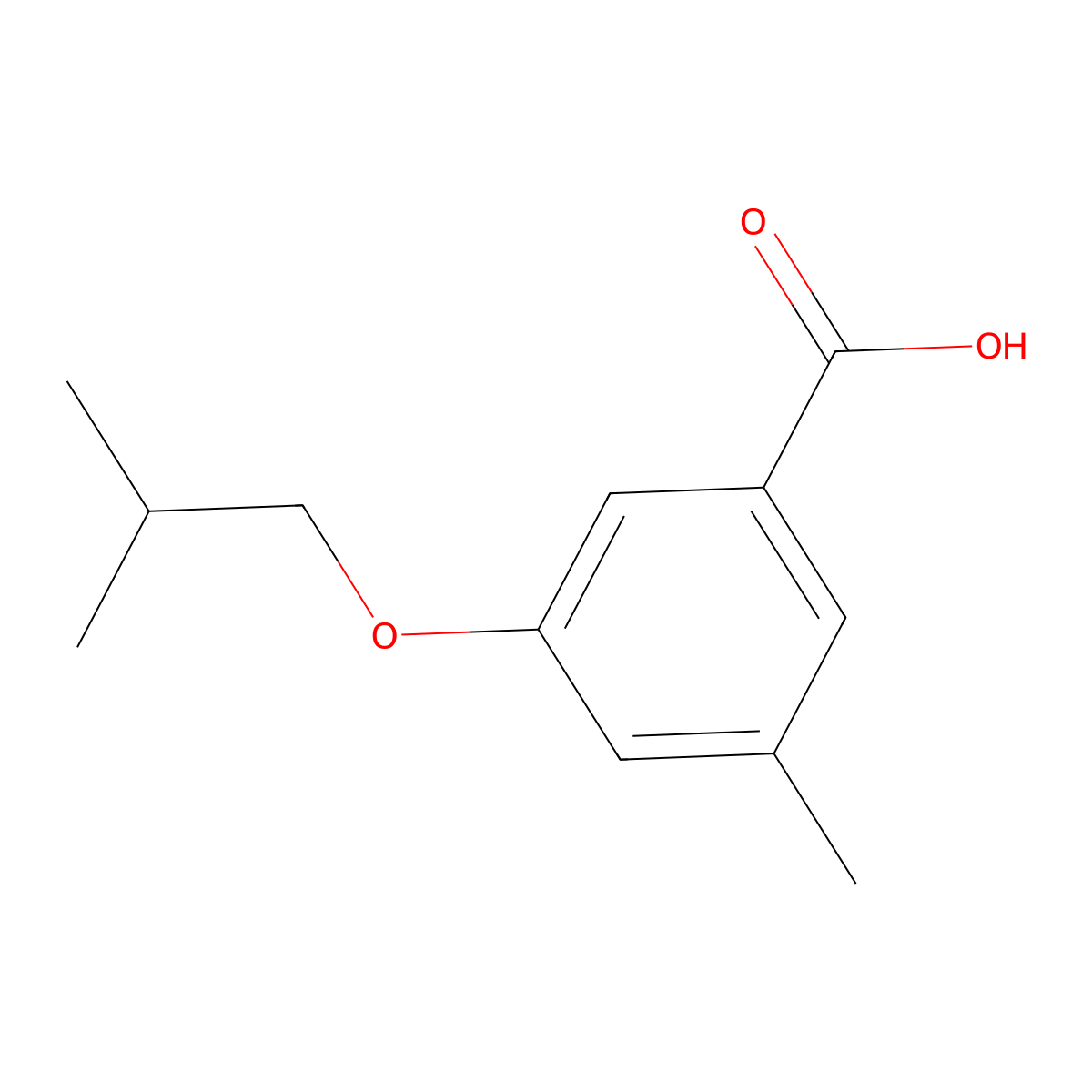 3-Isobutoxy-5-methylbenzoic acid molecular structure, CAS 2901106-53-2