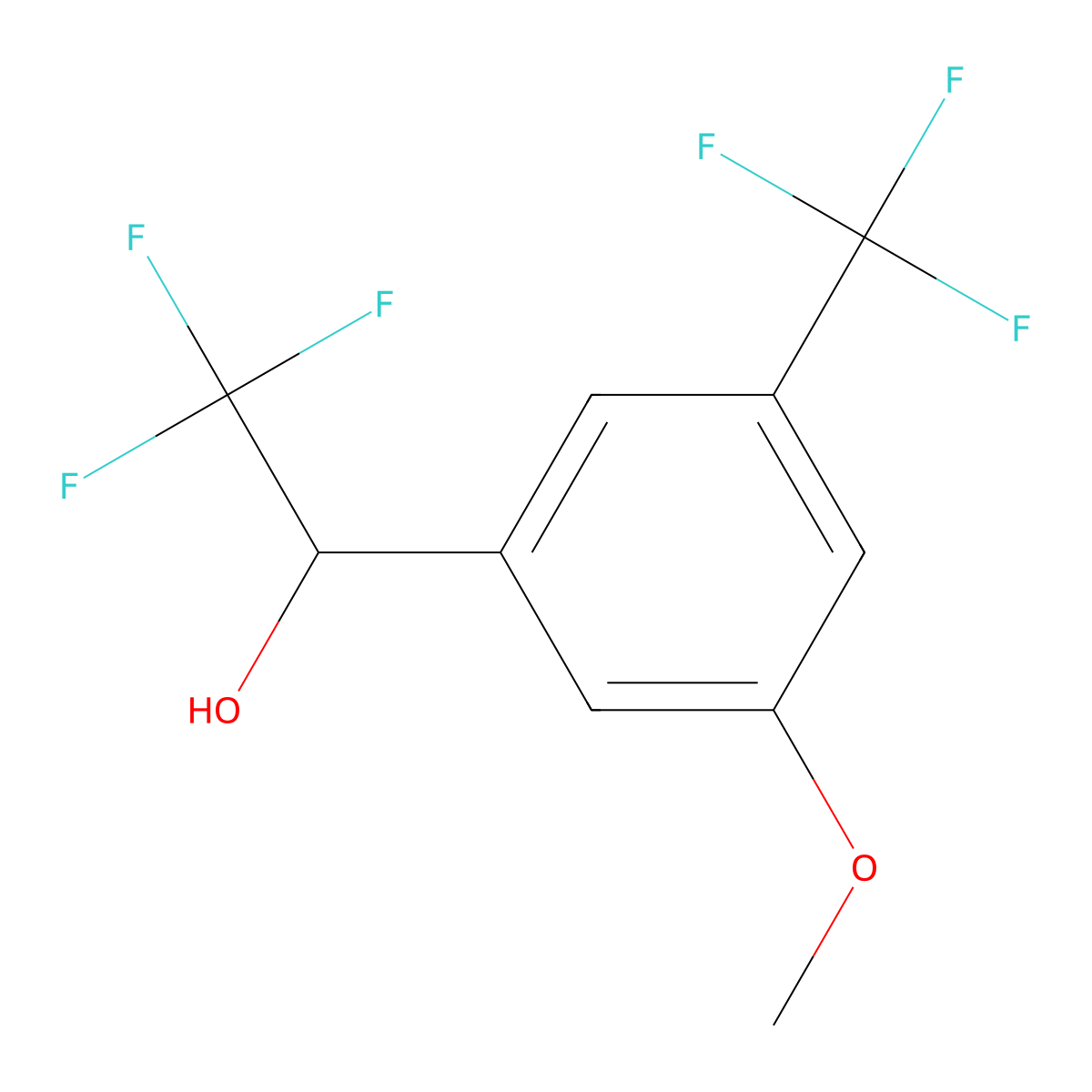 2,2,2-Trifluoro-1-(3-methoxy-5-(trifluoromethyl)phenyl)ethanol molecular structure, CAS 2901106-56-5