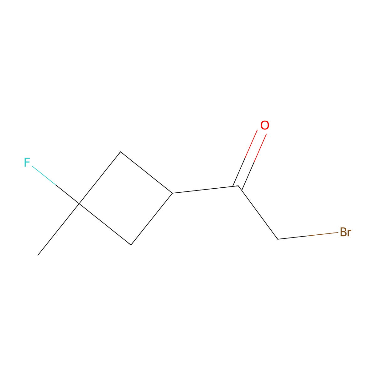 2-Bromo-1-(3-fluoro-3-methylcyclobutyl)ethan-1-one molecular structure, CAS 2901106-57-6