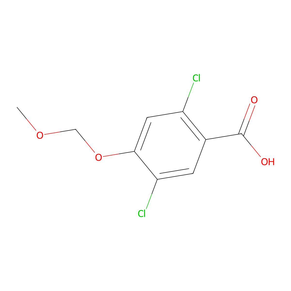 2,5-Dichloro-4-(methoxymethoxy)benzoic acid molecular structure, CAS 2901106-58-7
