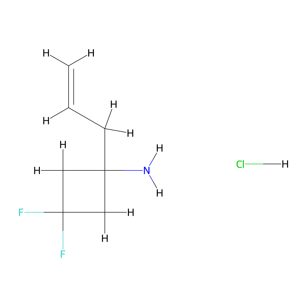 3,3-Difluoro-1-(prop-2-en-1-yl)cyclobutan-1-amine hydrochloride molecular structure, CAS 2901106-61-2
