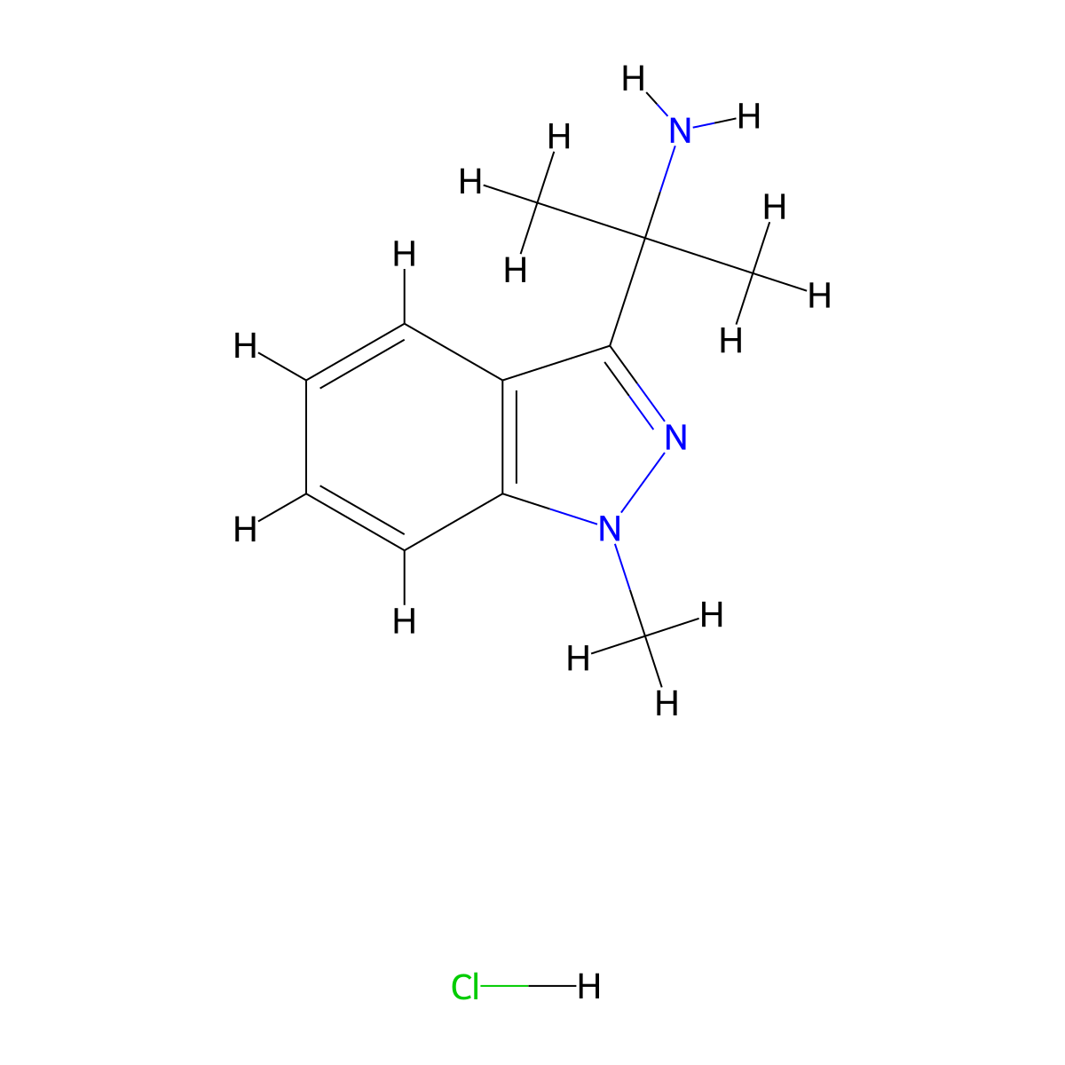 2-(1-Methyl-1H-indazol-3-yl)propan-2-amine hydrochloride molecular structure, CAS 2901106-63-4