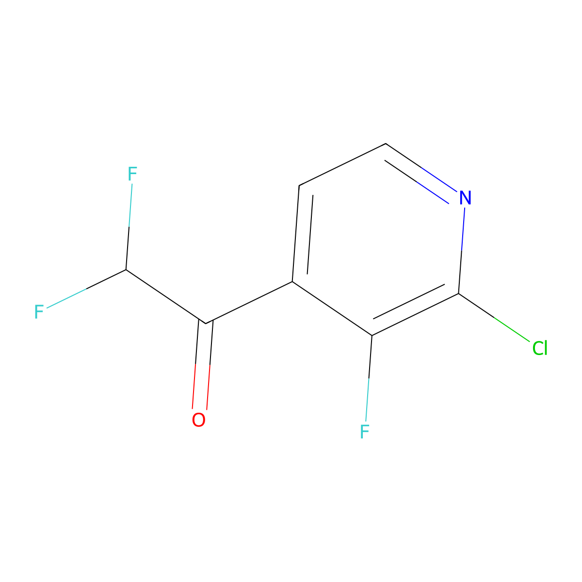 1-(2-Chloro-3-fluoropyridin-4-yl)-2,2-difluoroethanone molecular structure, CAS 2901106-64-5
