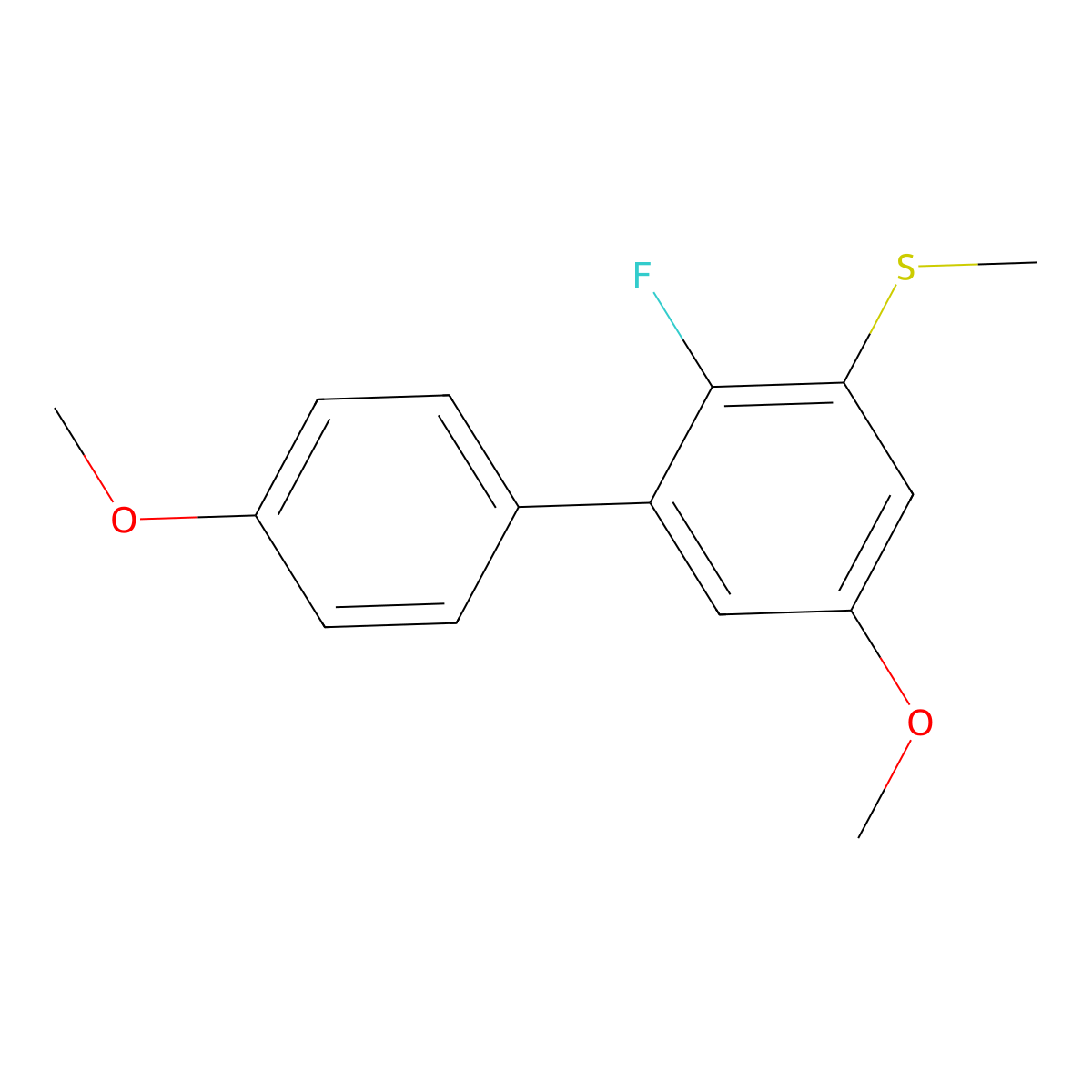 (2-Fluoro-4',5-dimethoxy-[1,1'-biphenyl]-3-yl)(methyl)sulfane molecular structure, CAS 2901106-66-7