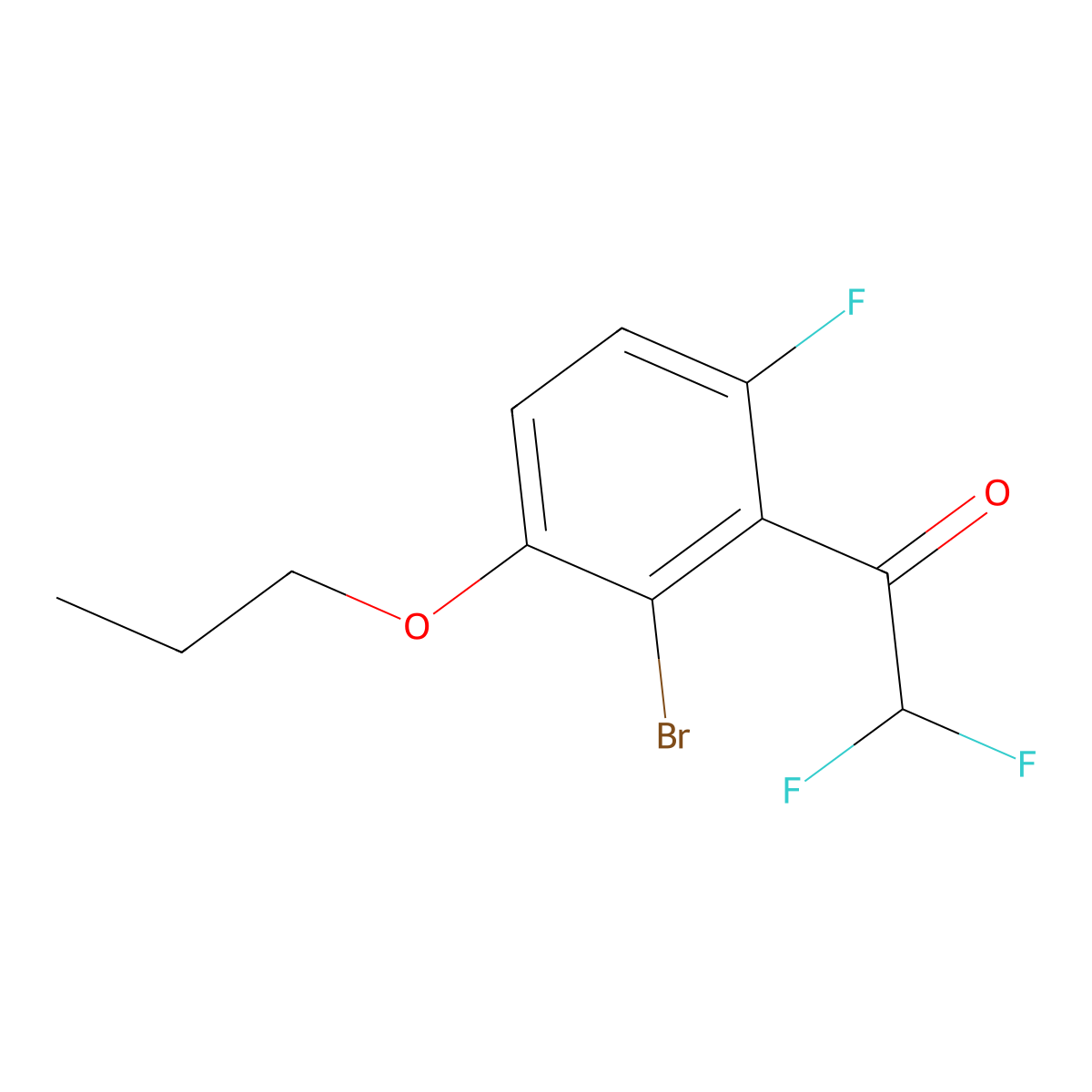 1-(2-Bromo-6-fluoro-3-propoxyphenyl)-2,2-difluoroethanone molecular structure, CAS 2901106-68-9