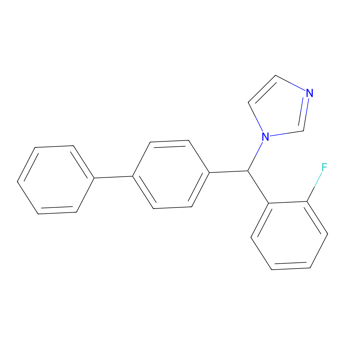 1-([1,1'-Biphenyl]-4-yl(2-fluorophenyl)methyl)-1H-imidazole molecular structure, CAS 2901106-69-0