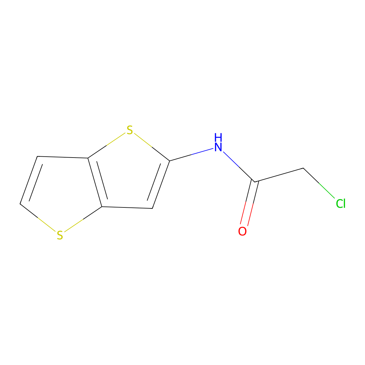 2-chloro-N-{thieno[3,2-b]thiophen-2-yl}acetamide molecular structure, CAS 2901106-71-4
