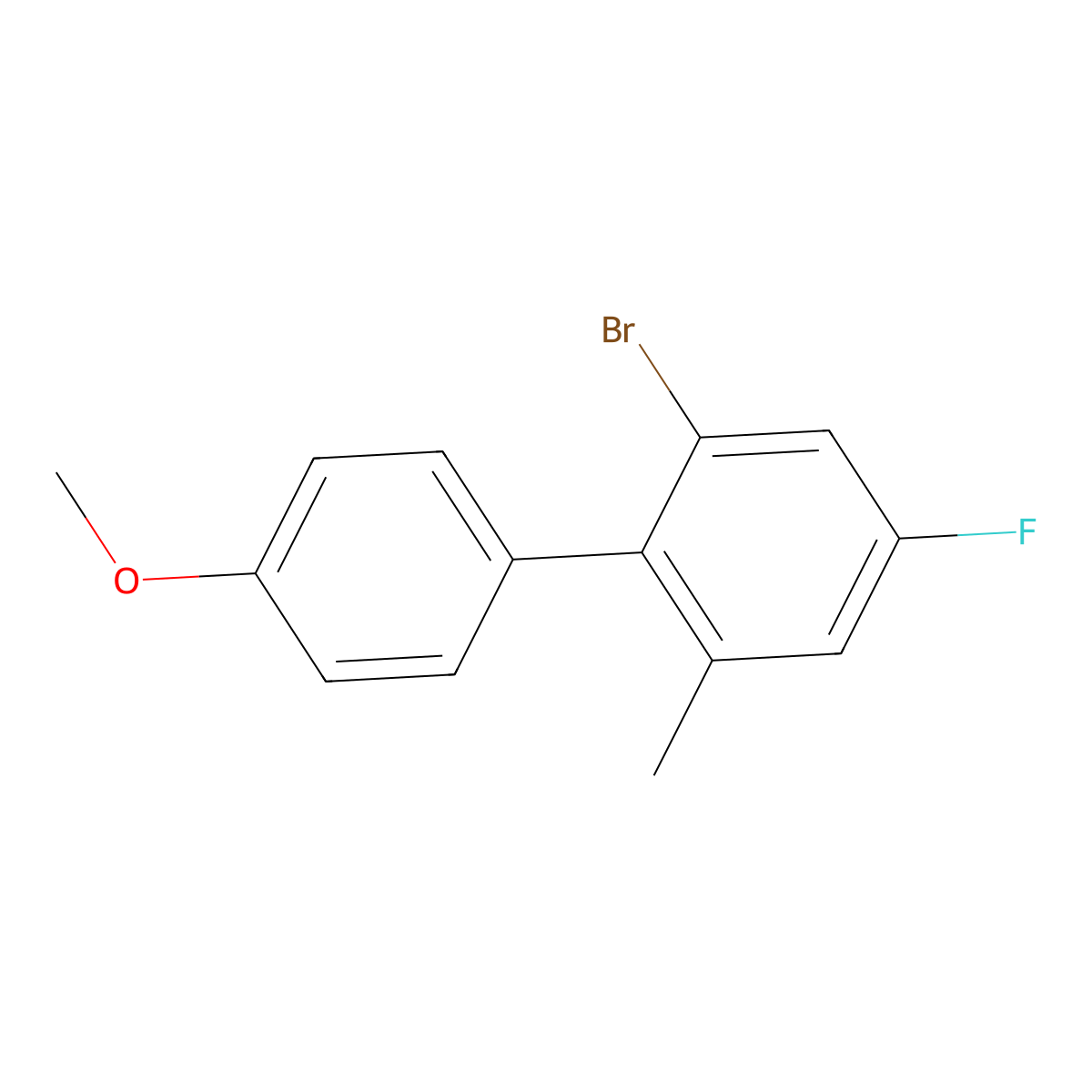 2-Bromo-4-fluoro-4'-methoxy-6-methyl-1,1'-biphenyl molecular structure, CAS 2901106-72-5