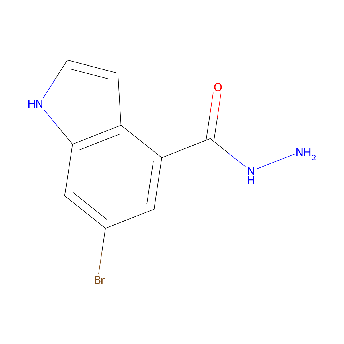 6-bromo-1H-indole-4-carbohydrazide molecular structure, CAS 2901106-73-6