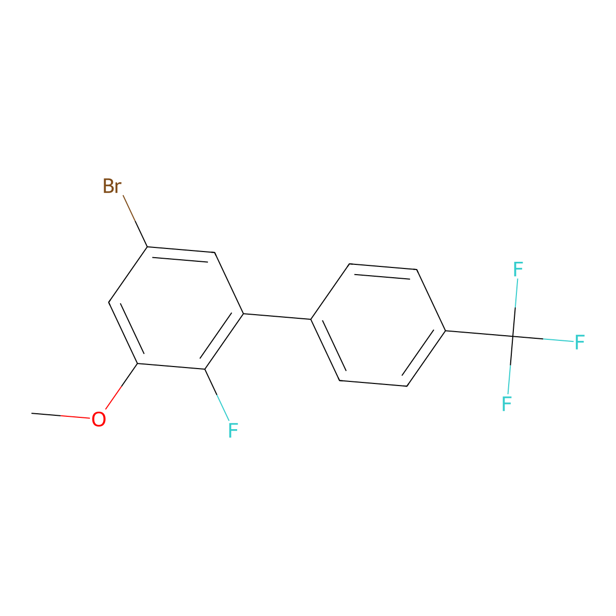 5-Bromo-2-fluoro-3-methoxy-4'-(trifluoromethyl)-1,1'-biphenyl molecular structure, CAS 2901106-74-7
