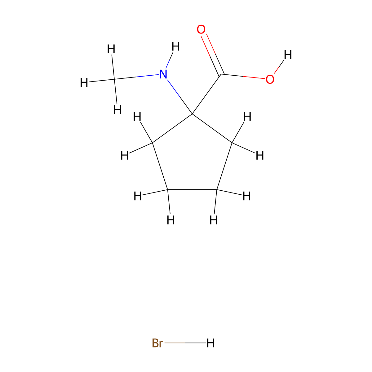 1-(Methylamino)cyclopentane-1-carboxylic acid hydrobromide molecular structure, CAS 2901106-82-7