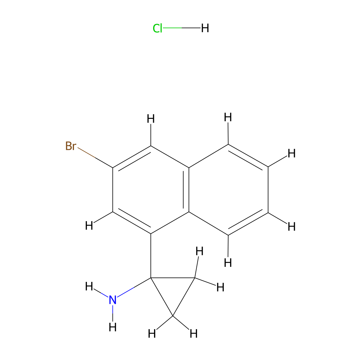 1-(3-Bromonaphthalen-1-yl)cyclopropan-1-amine hydrochloride molecular structure, CAS 2901106-84-9