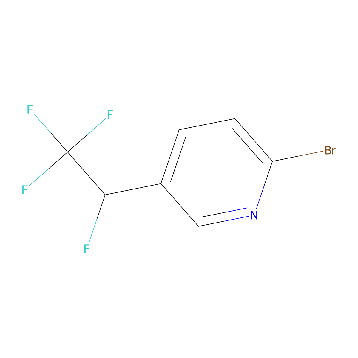 2-Bromo-5-(1,2,2,2-tetrafluoroethyl)pyridine molecular structure, CAS 2901106-85-0