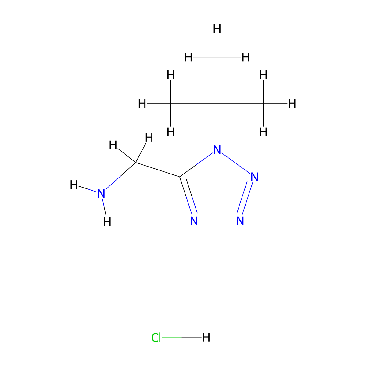 1-(1-tert-butyl-1H-1,2,3,4-tetrazol-5-yl)methanamine hydrochloride molecular structure, CAS 2901106-91-8