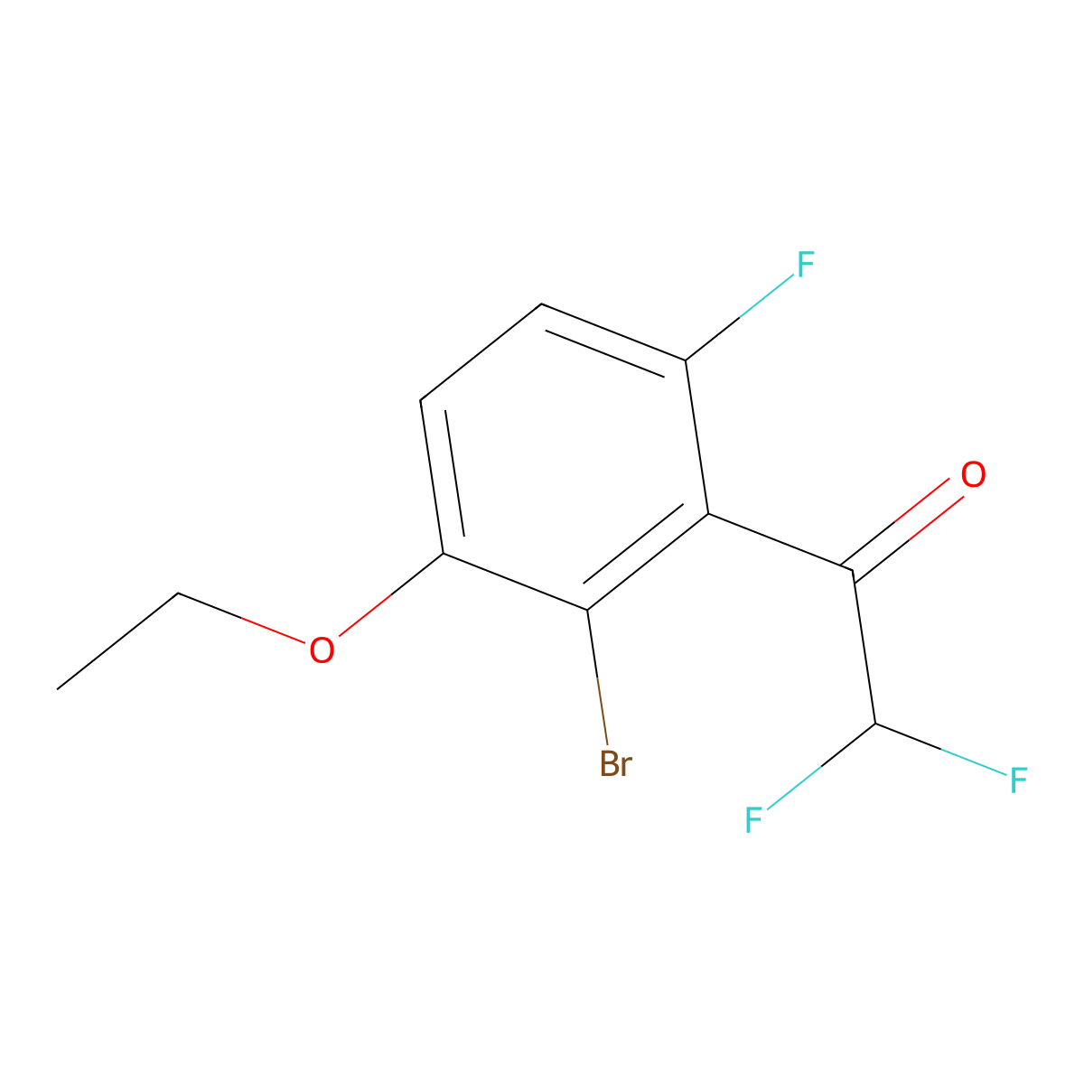 1-(2-Bromo-3-ethoxy-6-fluorophenyl)-2,2-difluoroethanone molecular structure, CAS 2901106-97-4