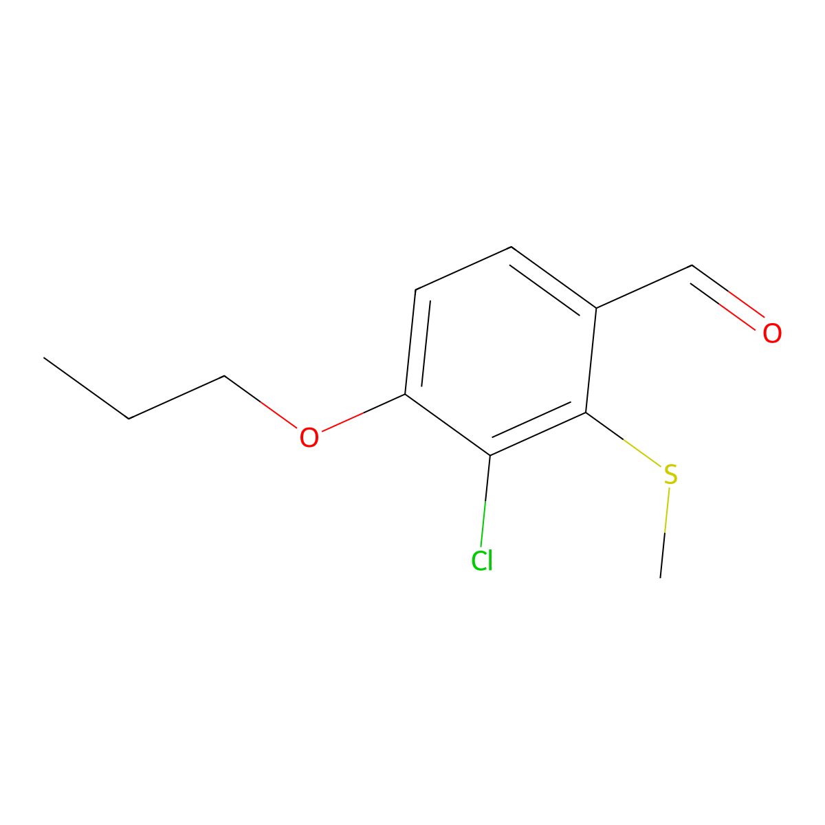 3-Chloro-2-(methylthio)-4-propoxybenzaldehyde molecular structure, CAS 2901106-98-5