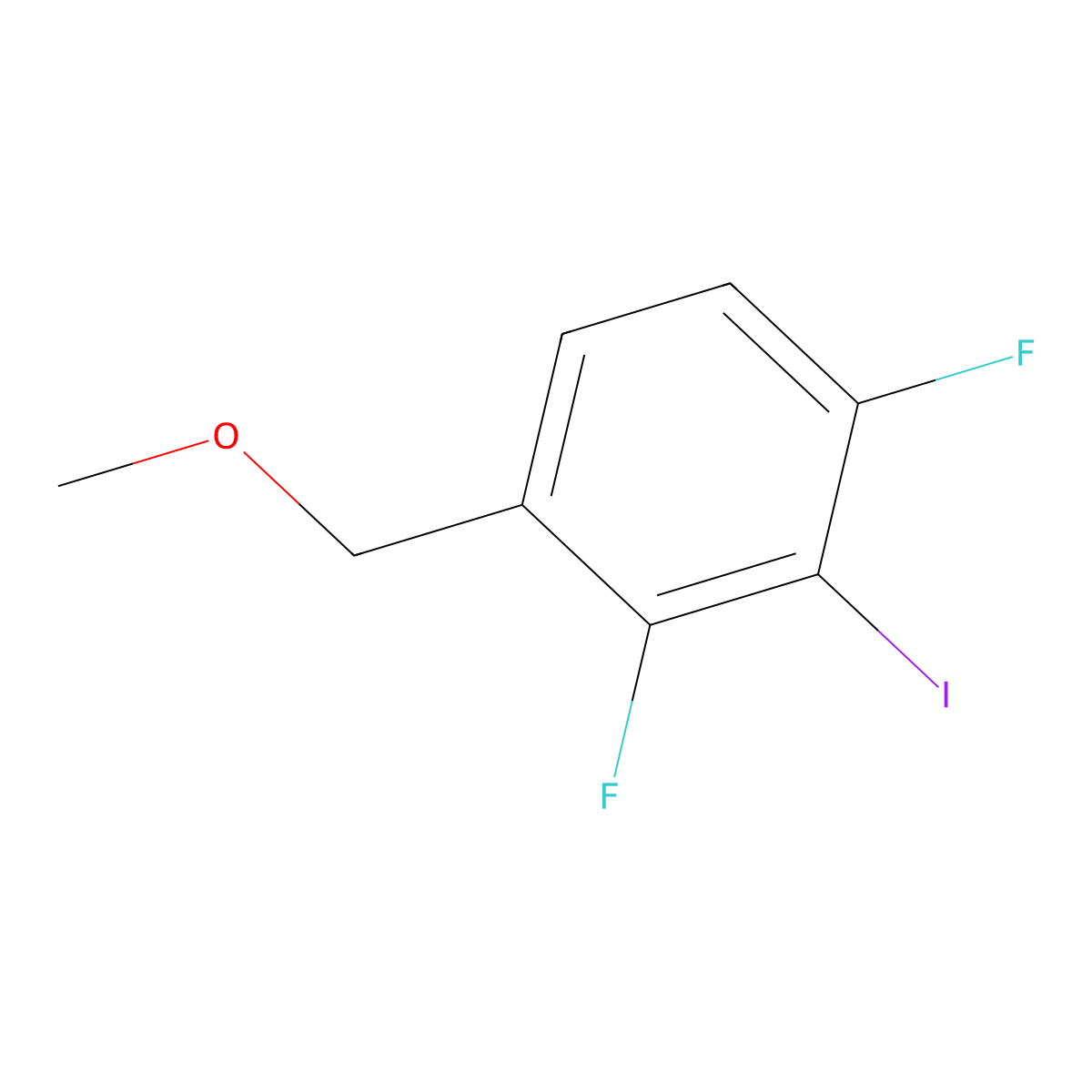 1,3-Difluoro-2-iodo-4-(methoxymethyl)benZene molecular structure, CAS 2901107-00-2