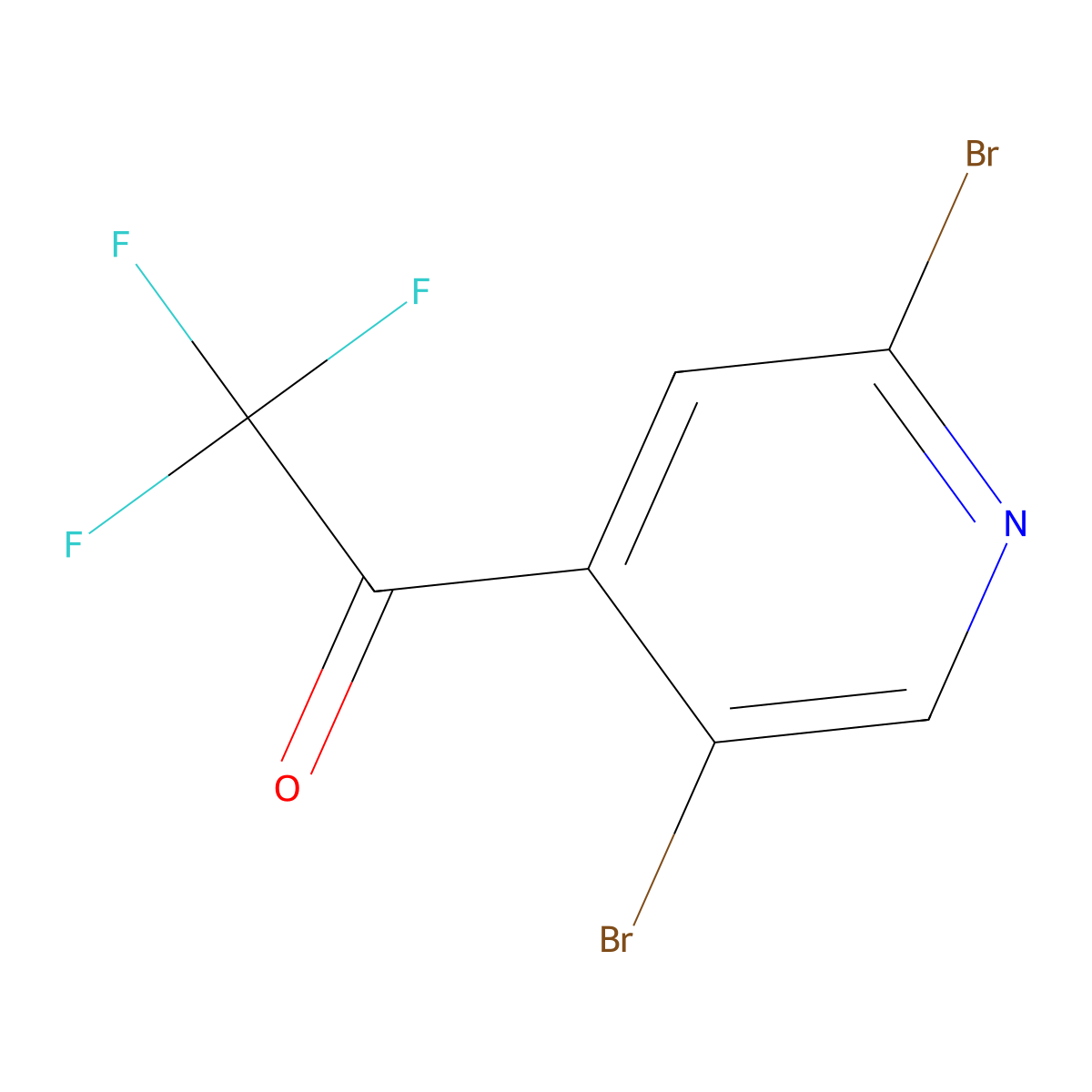 1-(2,5-Dibromopyridin-4-yl)-2,2,2-trifluoroethanone molecular structure, CAS 2901107-01-3