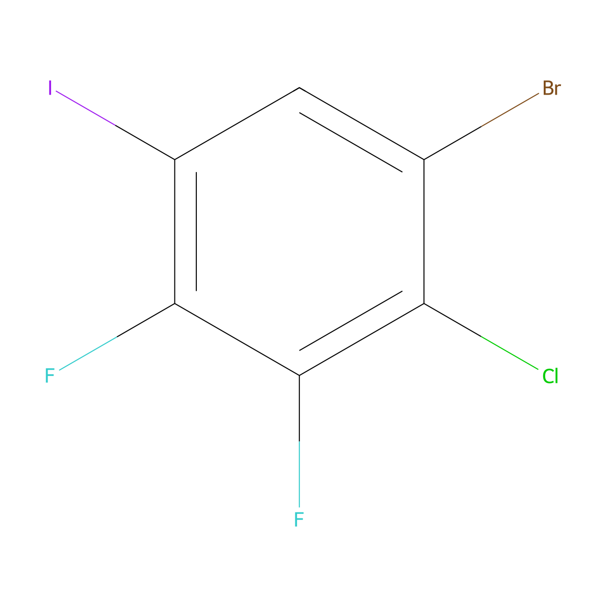 1-Bromo-2-chloro-3,4-difluoro-5-iodobenZene molecular structure, CAS 2901107-03-5