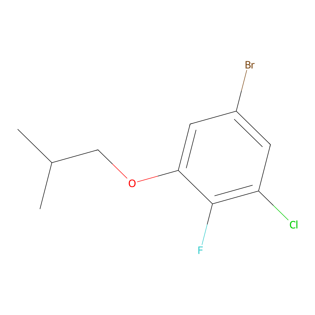 5-Bromo-1-chloro-2-fluoro-3-isobutoxybenZene molecular structure, CAS 2901107-06-8