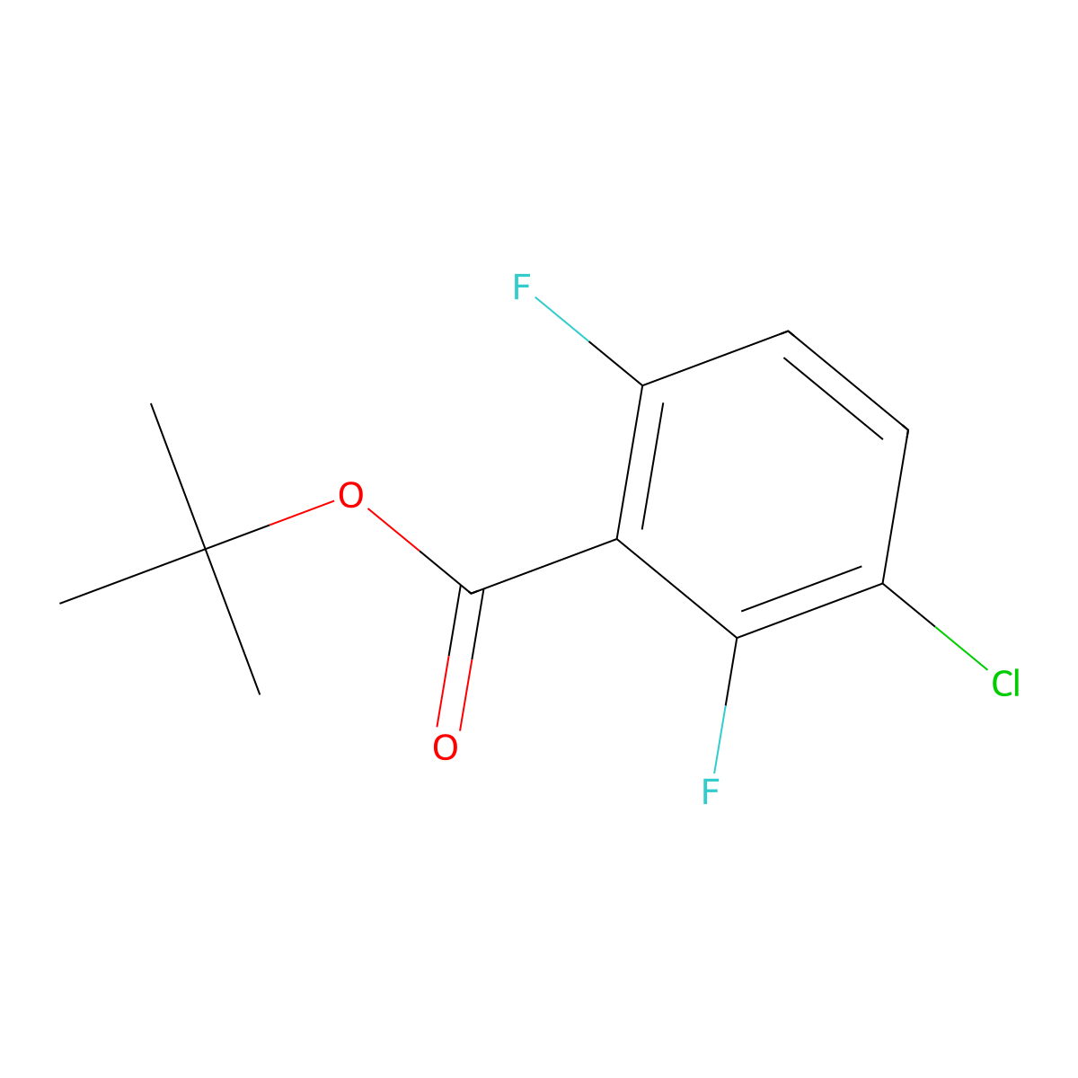 Tert-butyl 3-chloro-2,6-difluorobenzoate molecular structure, CAS 2901107-08-0