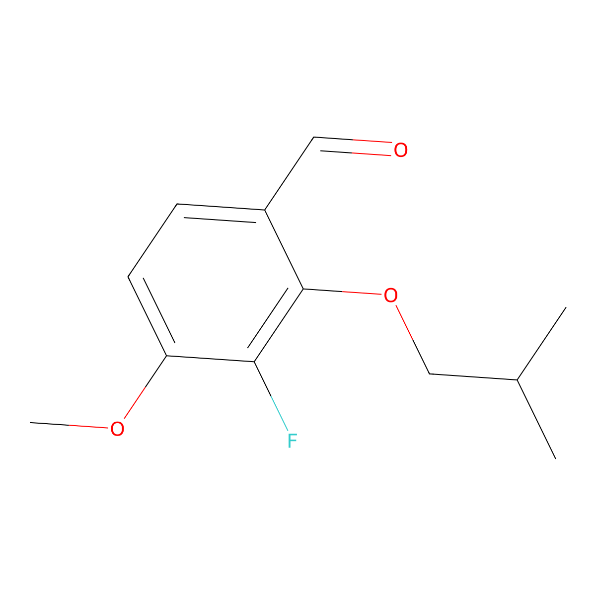 3-Fluoro-2-isobutoxy-4-methoxybenZaldehyde molecular structure, CAS 2901107-11-5