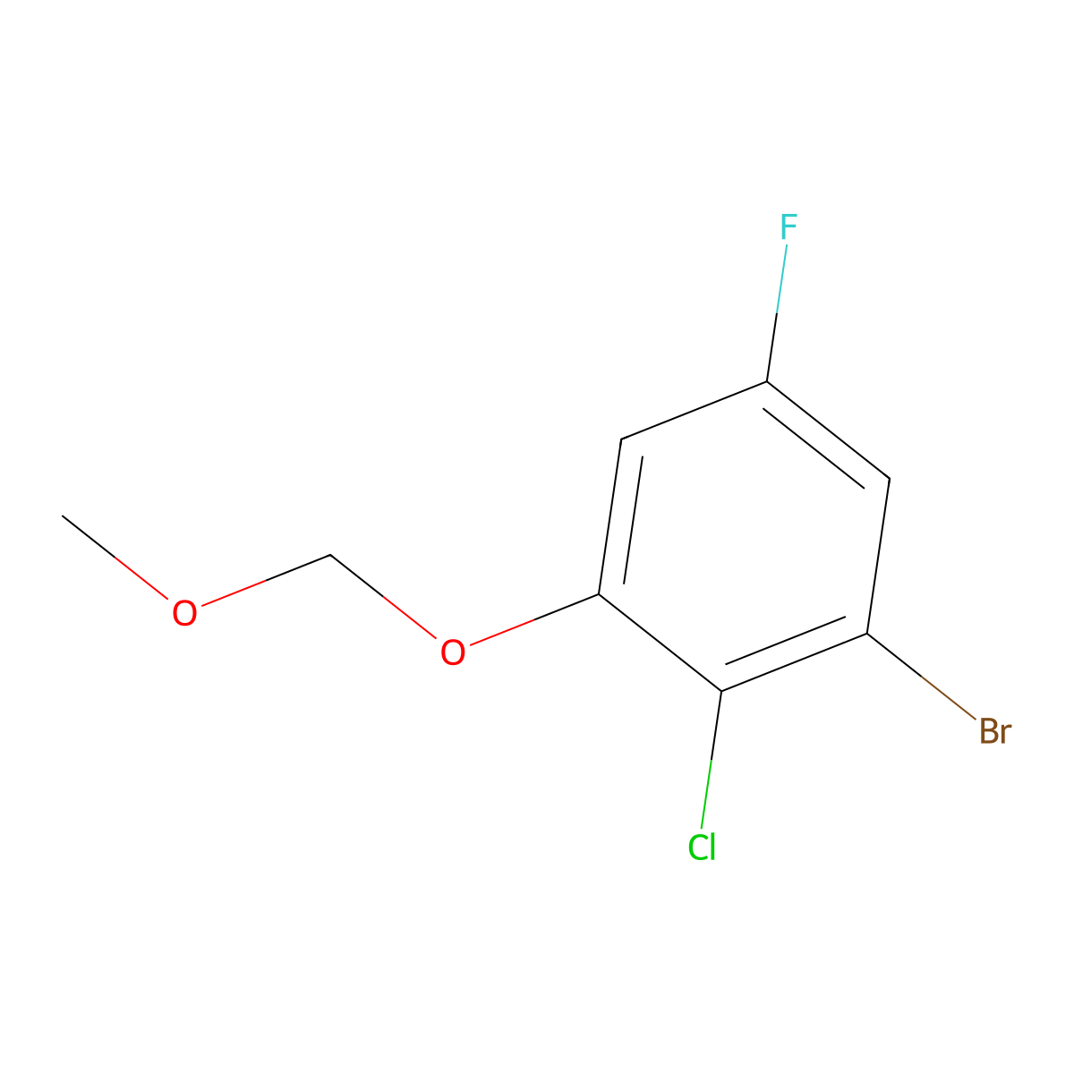 1-Bromo-2-chloro-5-fluoro-3-(methoxymethoxy)benZene molecular structure, CAS 2901107-12-6