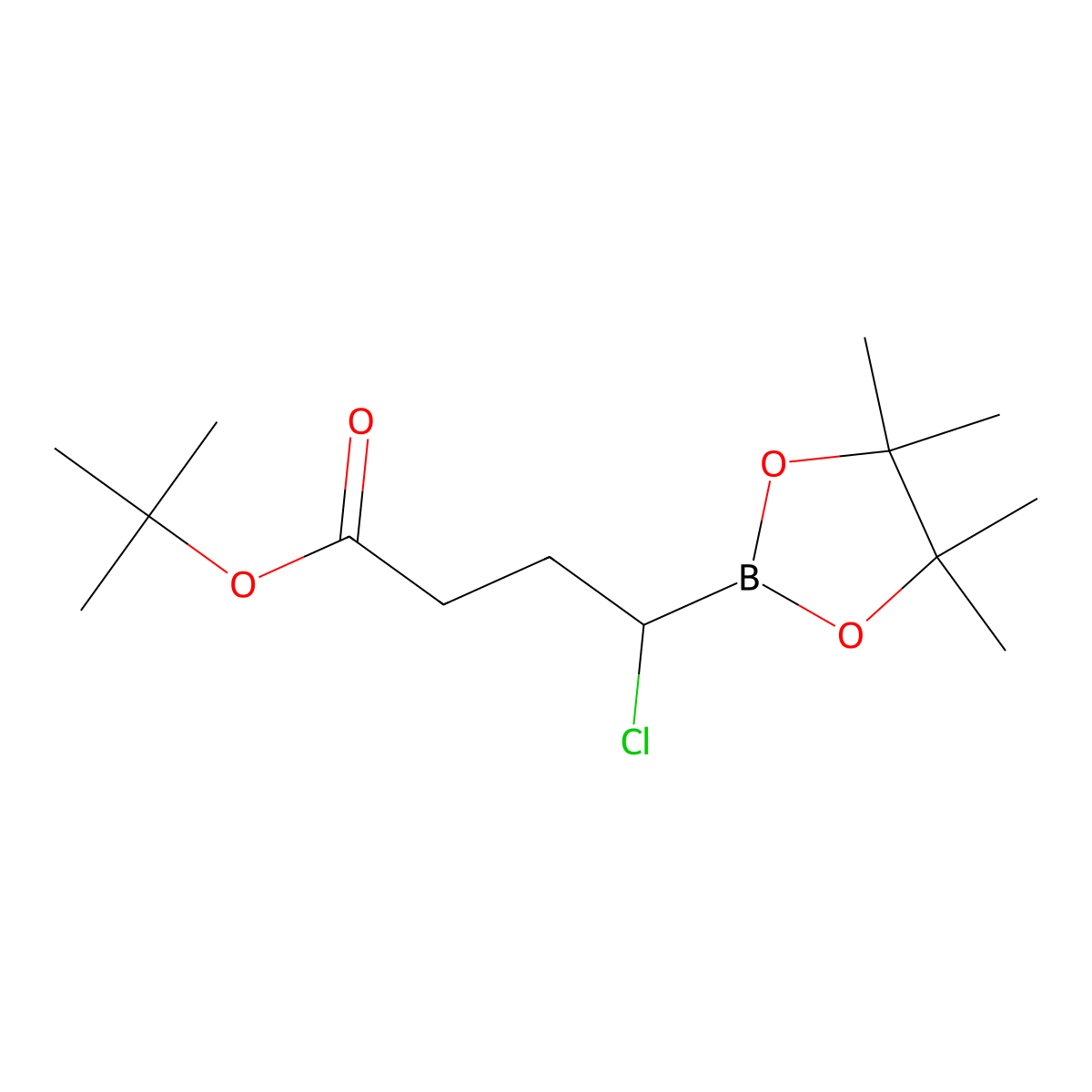 Tert-butyl 4-chloro-4-(4,4,5,5-tetramethyl-1,3,2-dioxaborolan-2-yl)butanoate molecular structure, CAS 2901107-34-2
