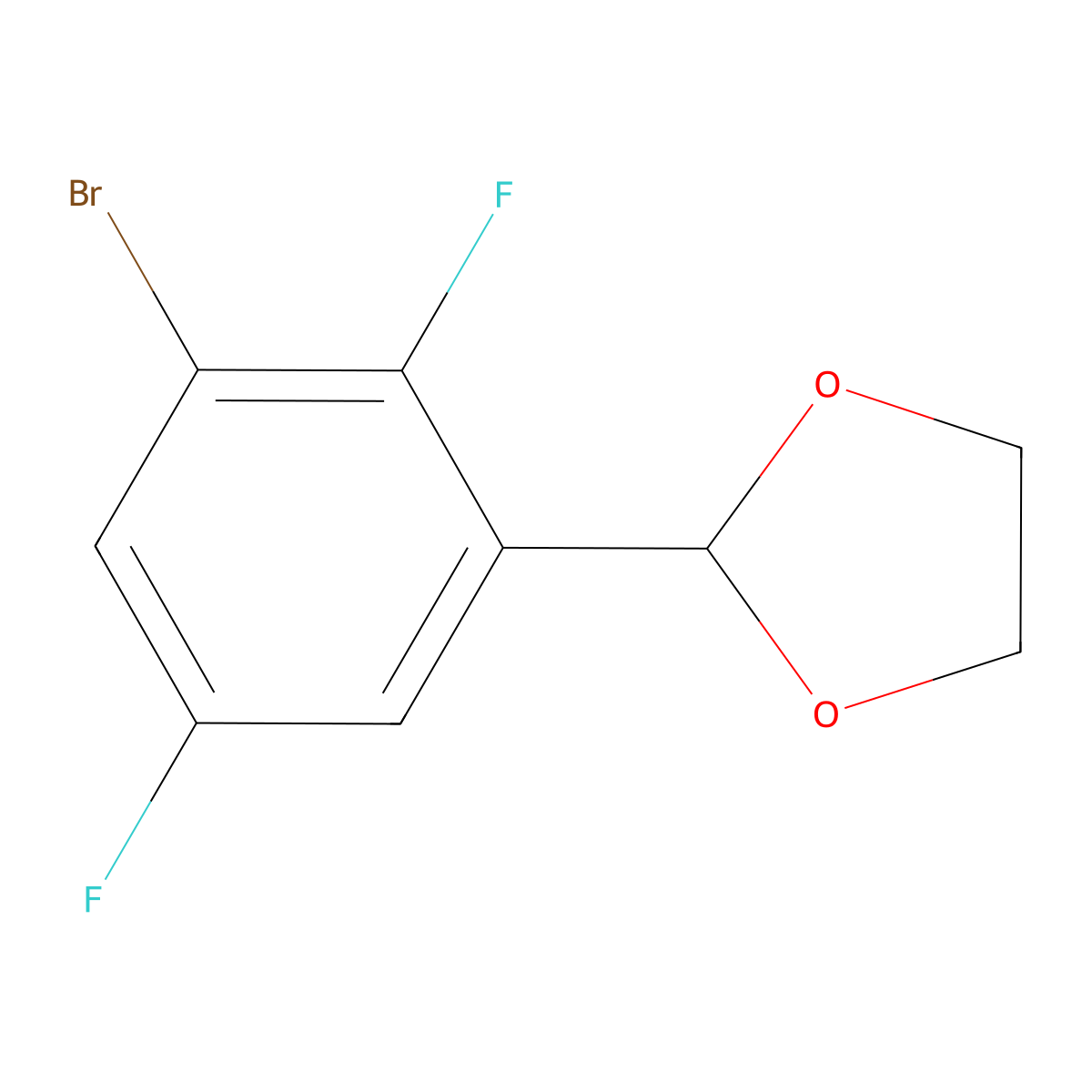 2-(3-Bromo-2,5-difluorophenyl)-1,3-dioxolane molecular structure, CAS 2901109-21-3