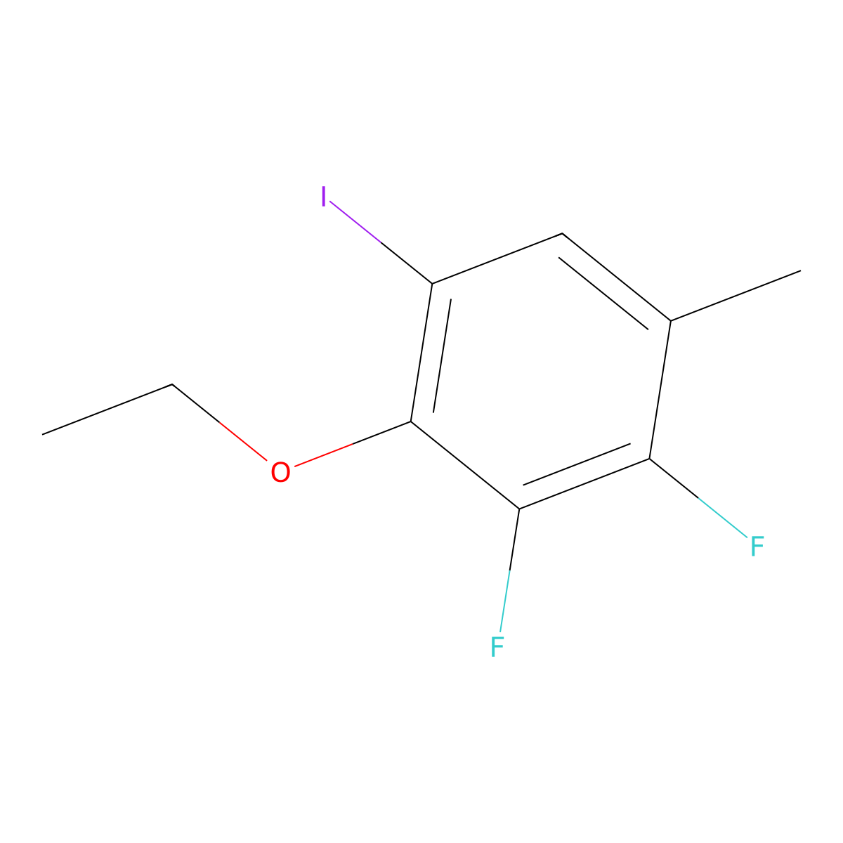 2-Ethoxy-3,4-difluoro-1-iodo-5-methylbenzene molecular structure, CAS 2901109-24-6