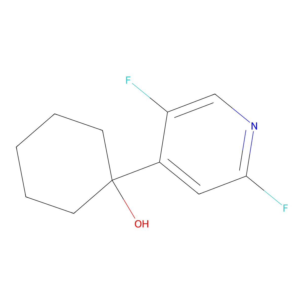1-(2,5-Difluoropyridin-4-yl)cyclohexanol molecular structure, CAS 2901109-33-7