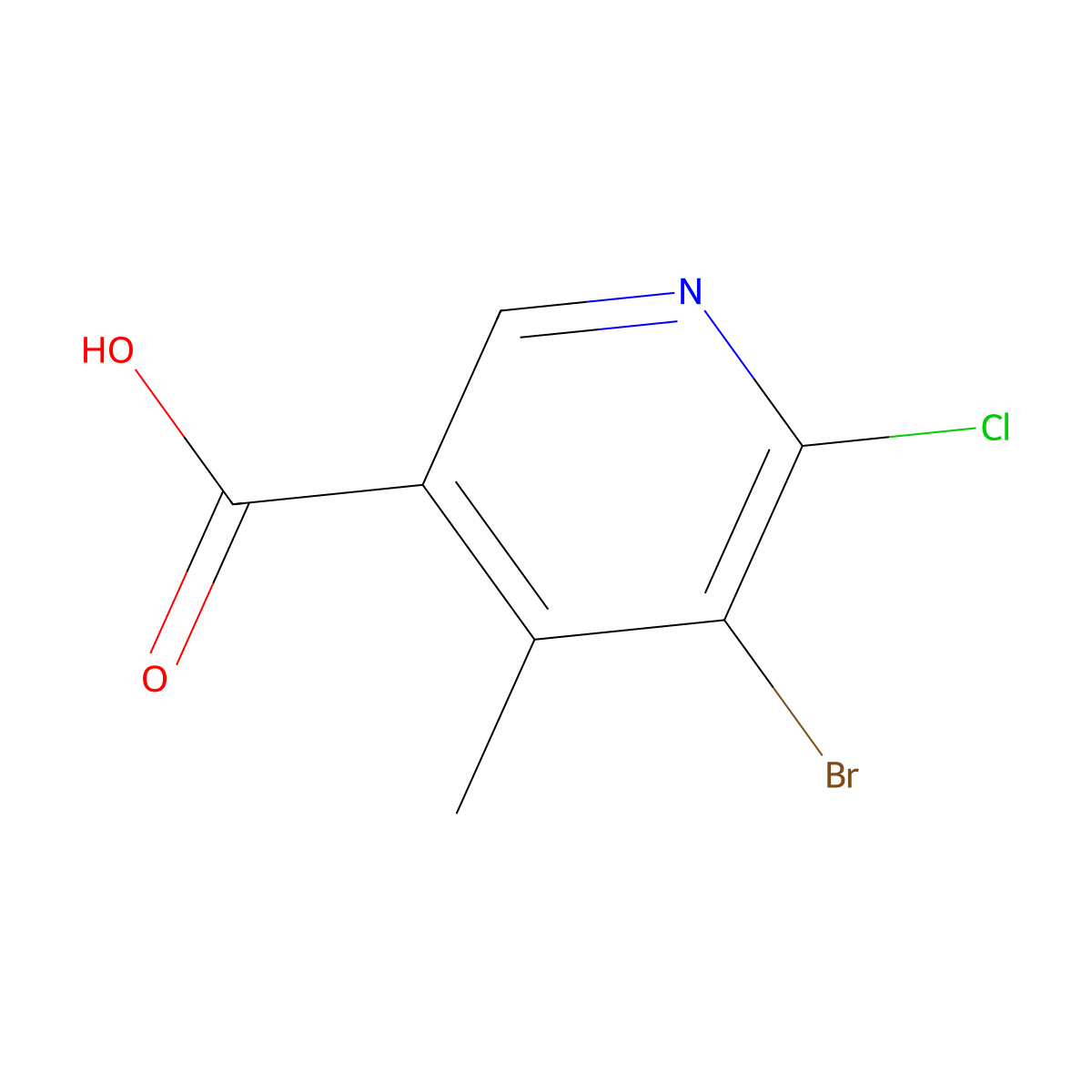 5-Bromo-6-chloro-4-methylpyridine-3-carboxylic acid molecular structure, CAS 2901109-39-3