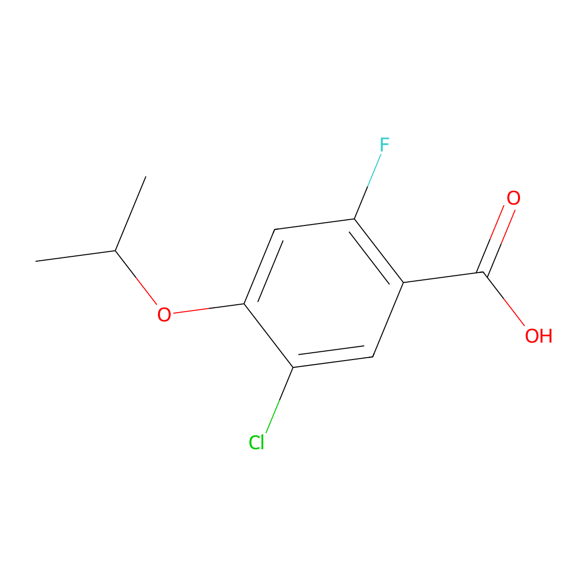 5-Chloro-2-fluoro-4-isopropoxybenZoic acid molecular structure, CAS 2901109-41-7