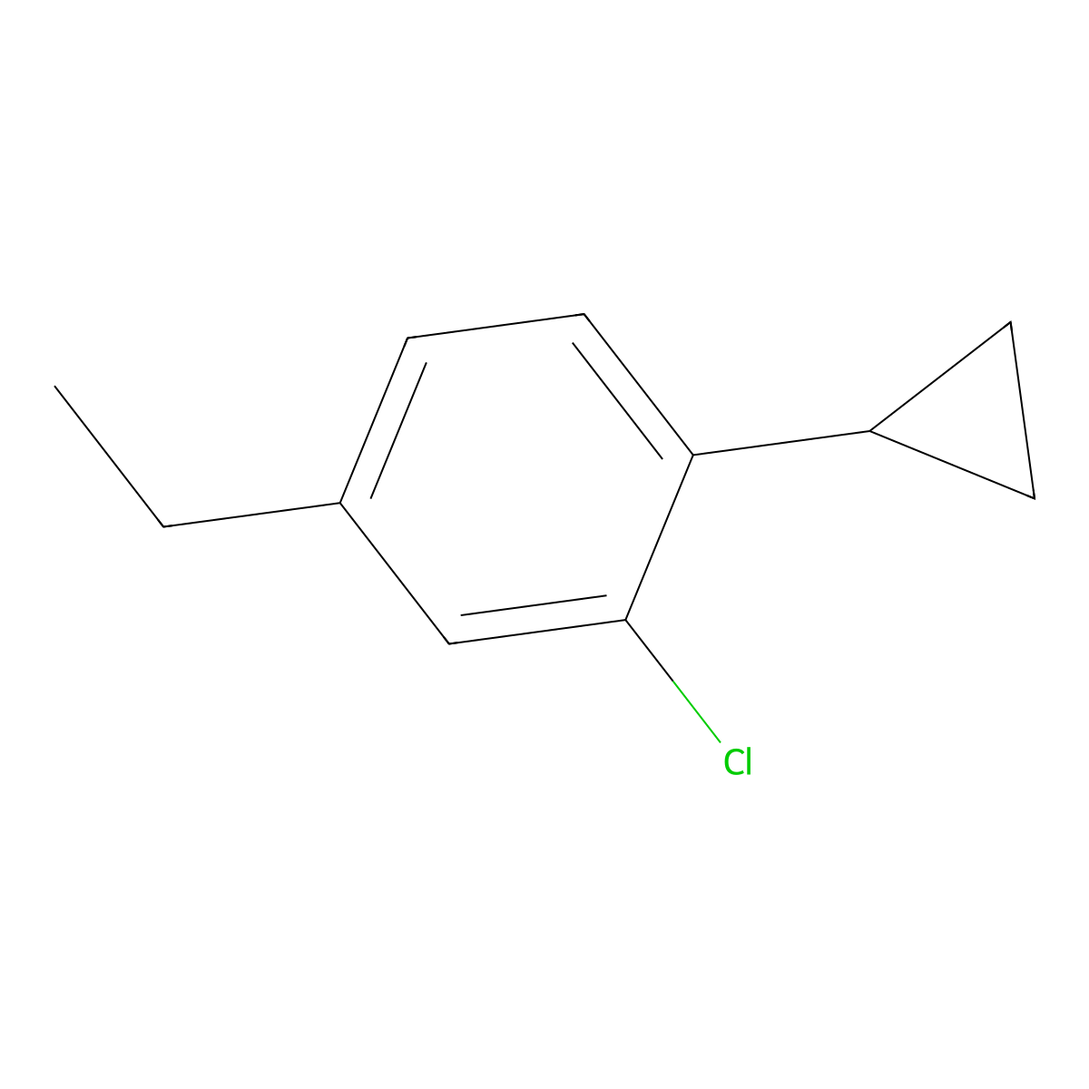 2-Chloro-1-cyclopropyl-4-ethylbenzene molecular structure, CAS 2901109-42-8