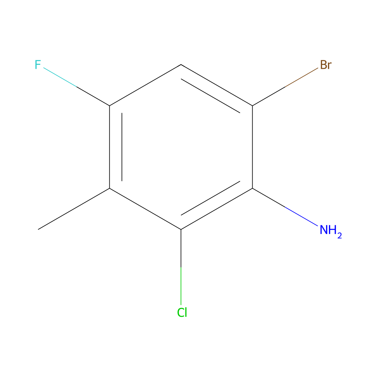 6-Bromo-2-chloro-4-fluoro-3-methylaniline molecular structure, CAS 2901109-44-0