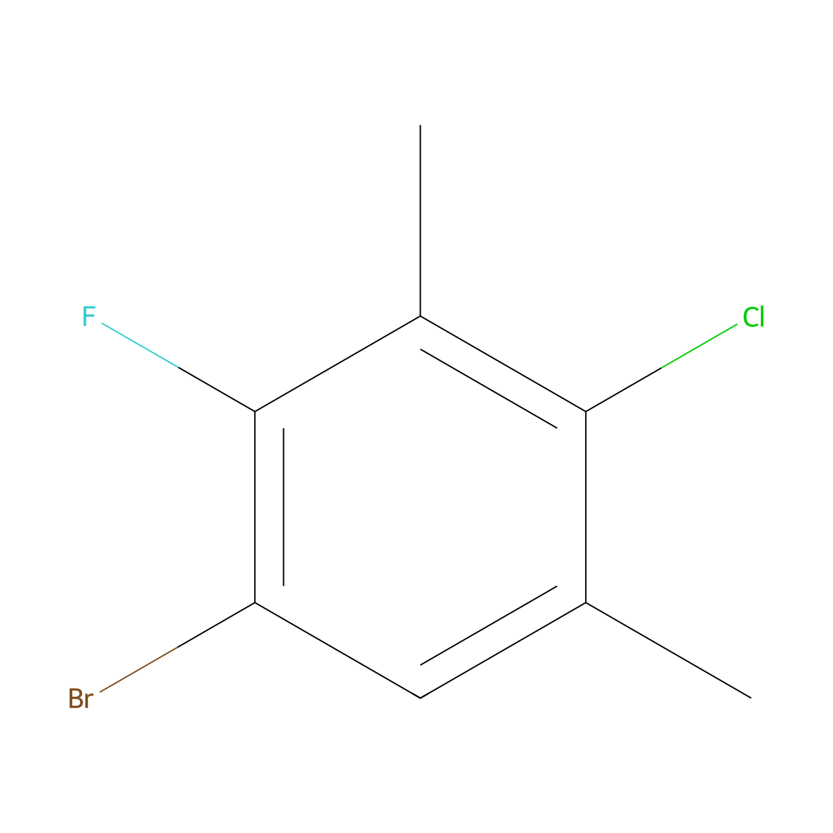 1-Bromo-4-chloro-2-fluoro-3,5-dimethylbenZene molecular structure, CAS 2901109-45-1