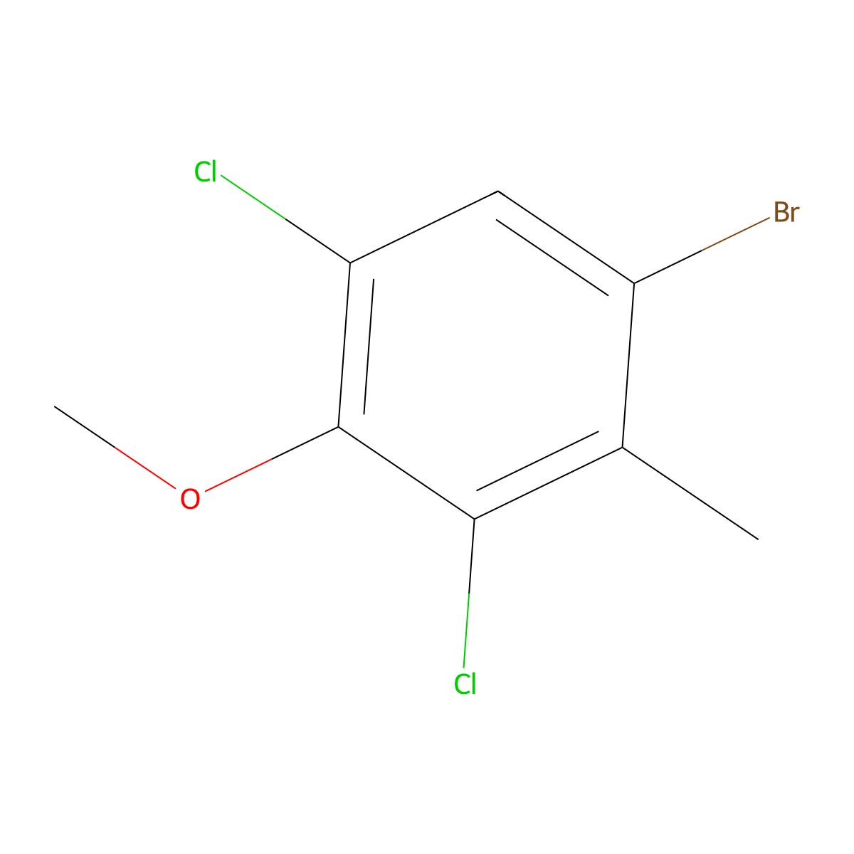 1-Bromo-3,5-dichloro-4-methoxy-2-methylbenZene molecular structure, CAS 2901109-48-4