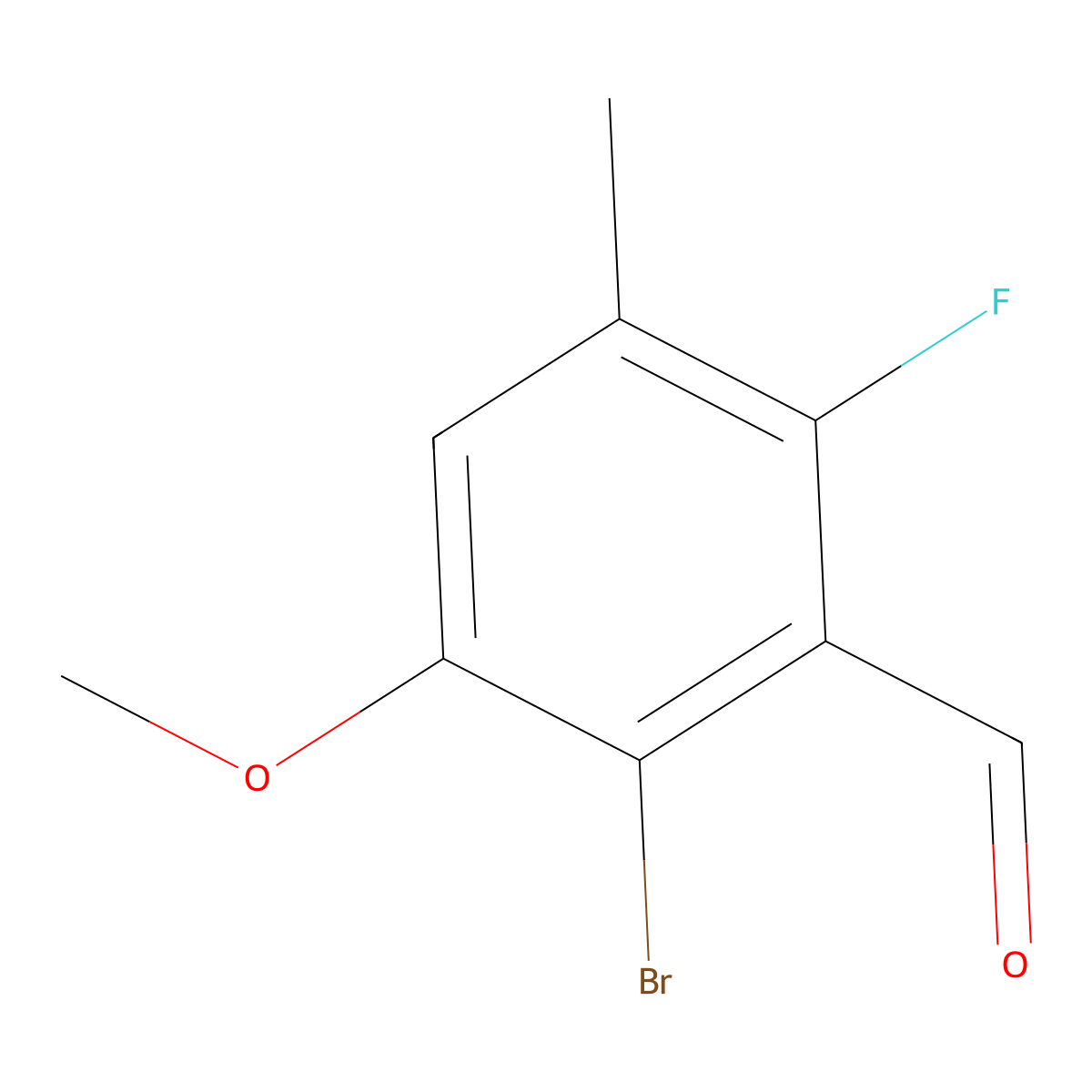 2-Bromo-6-fluoro-3-methoxy-5-methylbenZaldehyde molecular structure, CAS 2901109-49-5