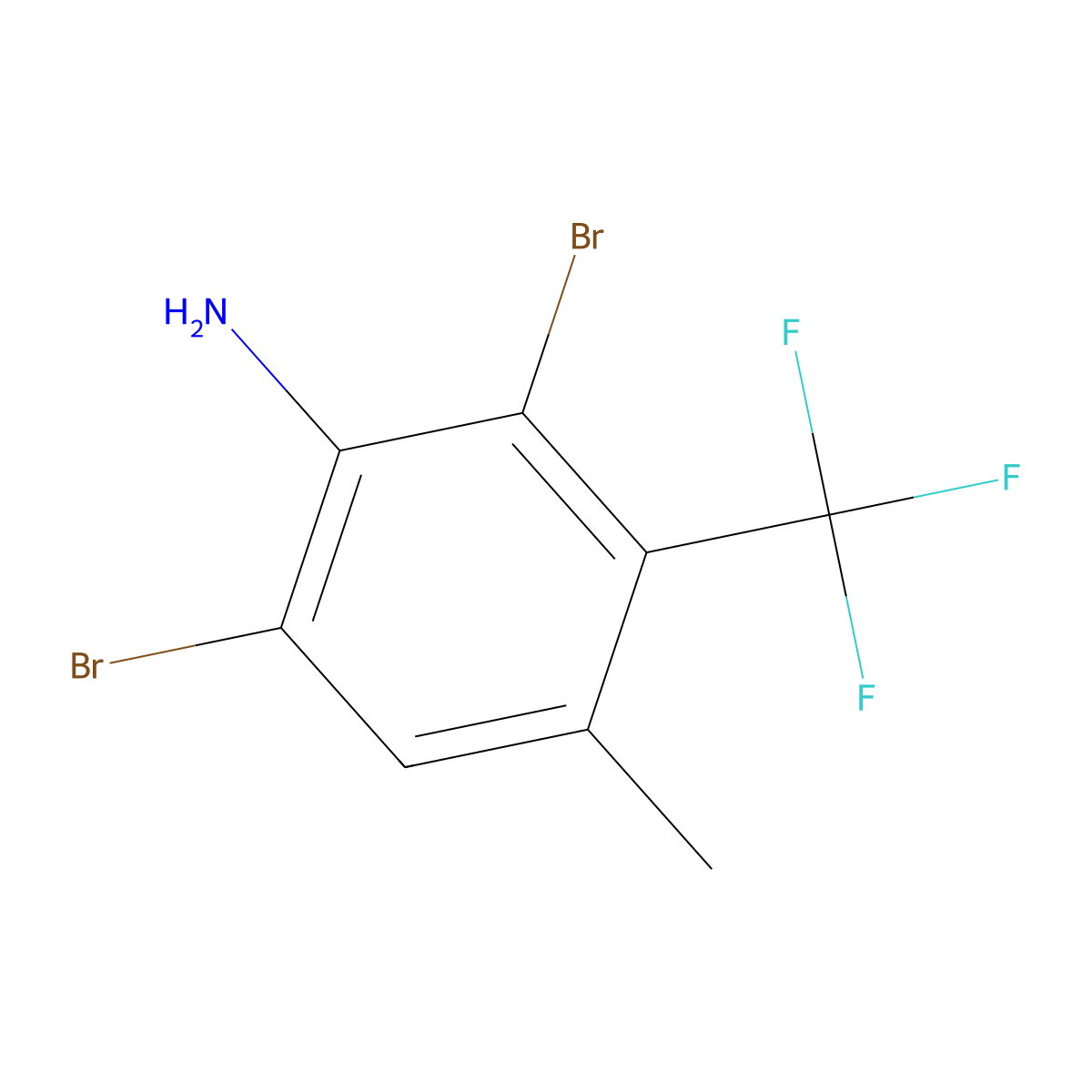 2,6-Dibromo-4-methyl-3-(trifluoromethyl)aniline molecular structure, CAS 2901109-50-8