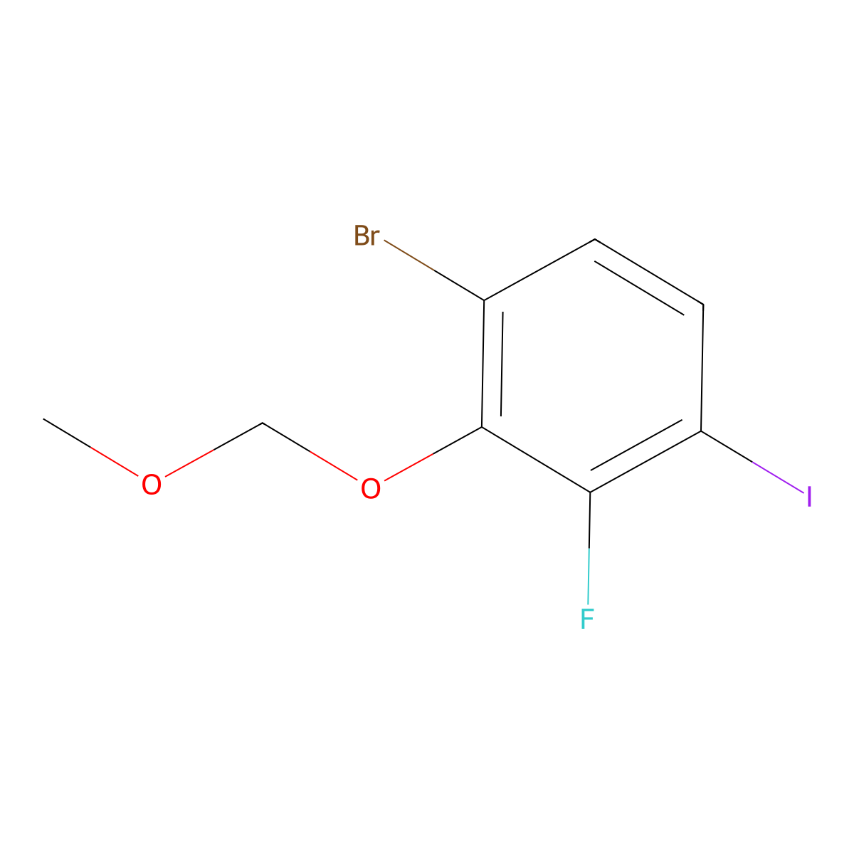 1-Bromo-3-fluoro-4-iodo-2-(methoxymethoxy)benZene molecular structure, CAS 2901109-51-9