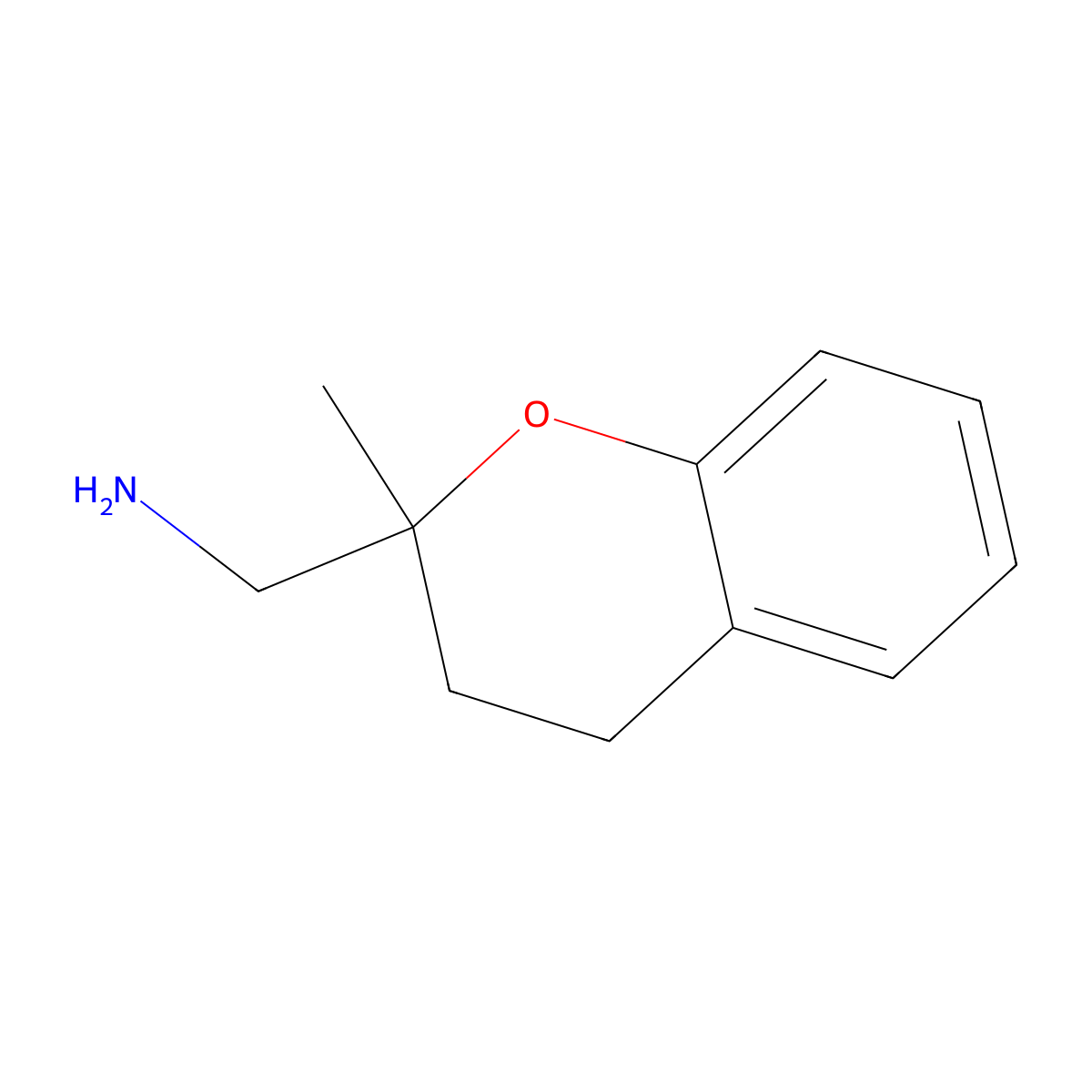 1-(2-methyl-3,4-dihydro-2H-1-benzopyran-2-yl)methanamine molecular structure, CAS 2901109-53-1